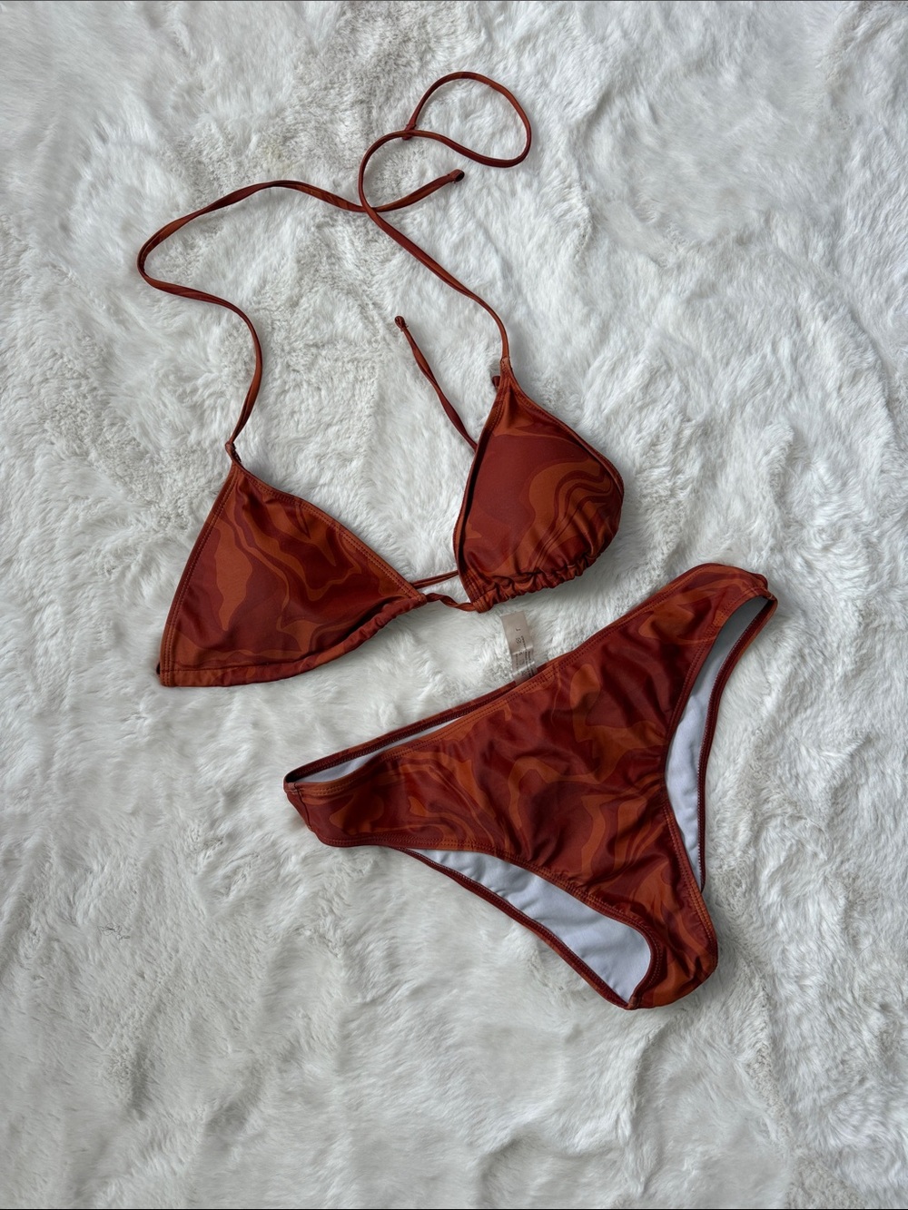 Rust Swirl Triangle Bikini Set - Women Swim Bikini